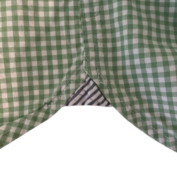 Fish Hippie Green Checkered Gingham Button Down Cotton Shirt Size S - Picture 5 of 6